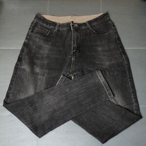 Elegant Charcoal Straight Leg Jeans